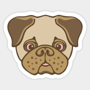 I LOVE PUGS  Cute Pug Pet Dog Lover - UnBlink Studio by Jackie Tahara Sticker